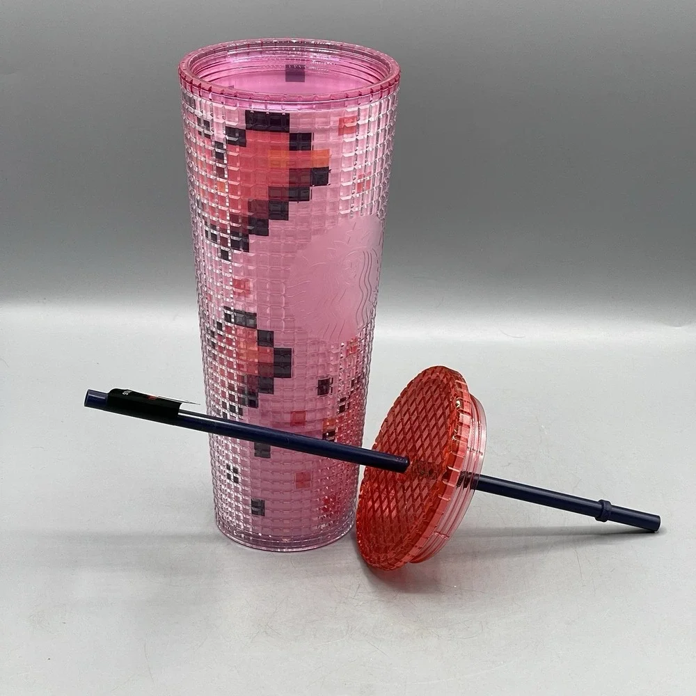Starbucks Valentine's Cold Cup 2025 8 Bit Hearts‎ 24oz Love Heart